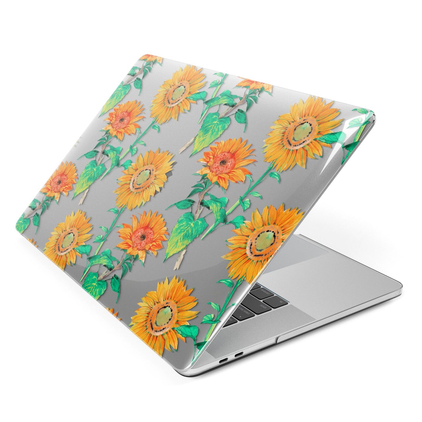 Sunflower Pattern Apple MacBook Case Side View