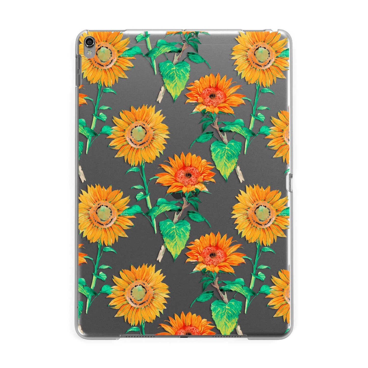 Sunflower Pattern Apple iPad Grey Case