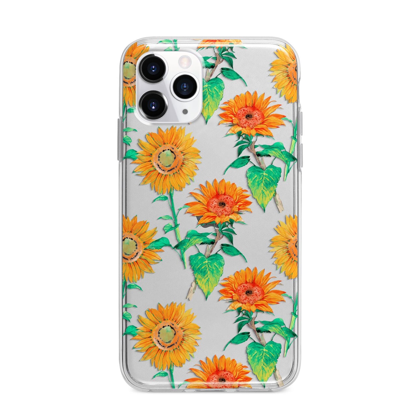Sunflower Pattern Apple iPhone 11 Pro Max in Silver with Bumper Case