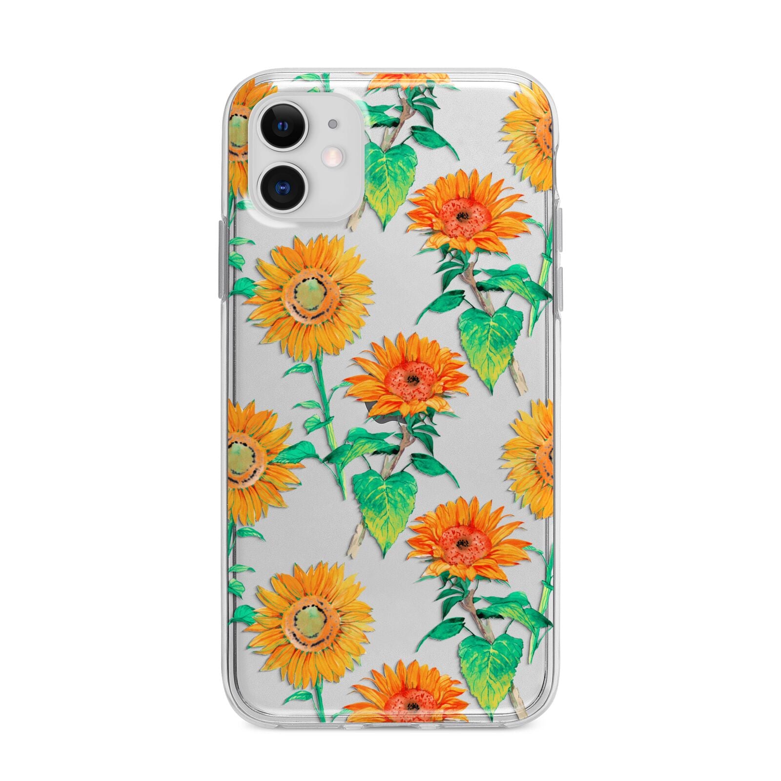 Sunflower Pattern Apple iPhone 11 in White with Bumper Case