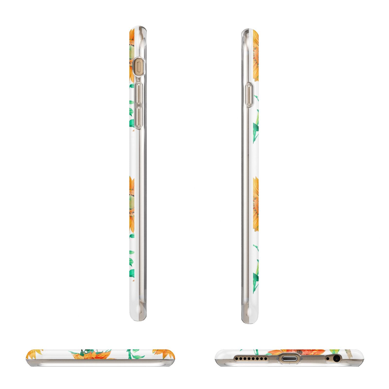 Sunflower Pattern Apple iPhone 6 Plus 3D Wrap Tough Case Alternative Image Angles