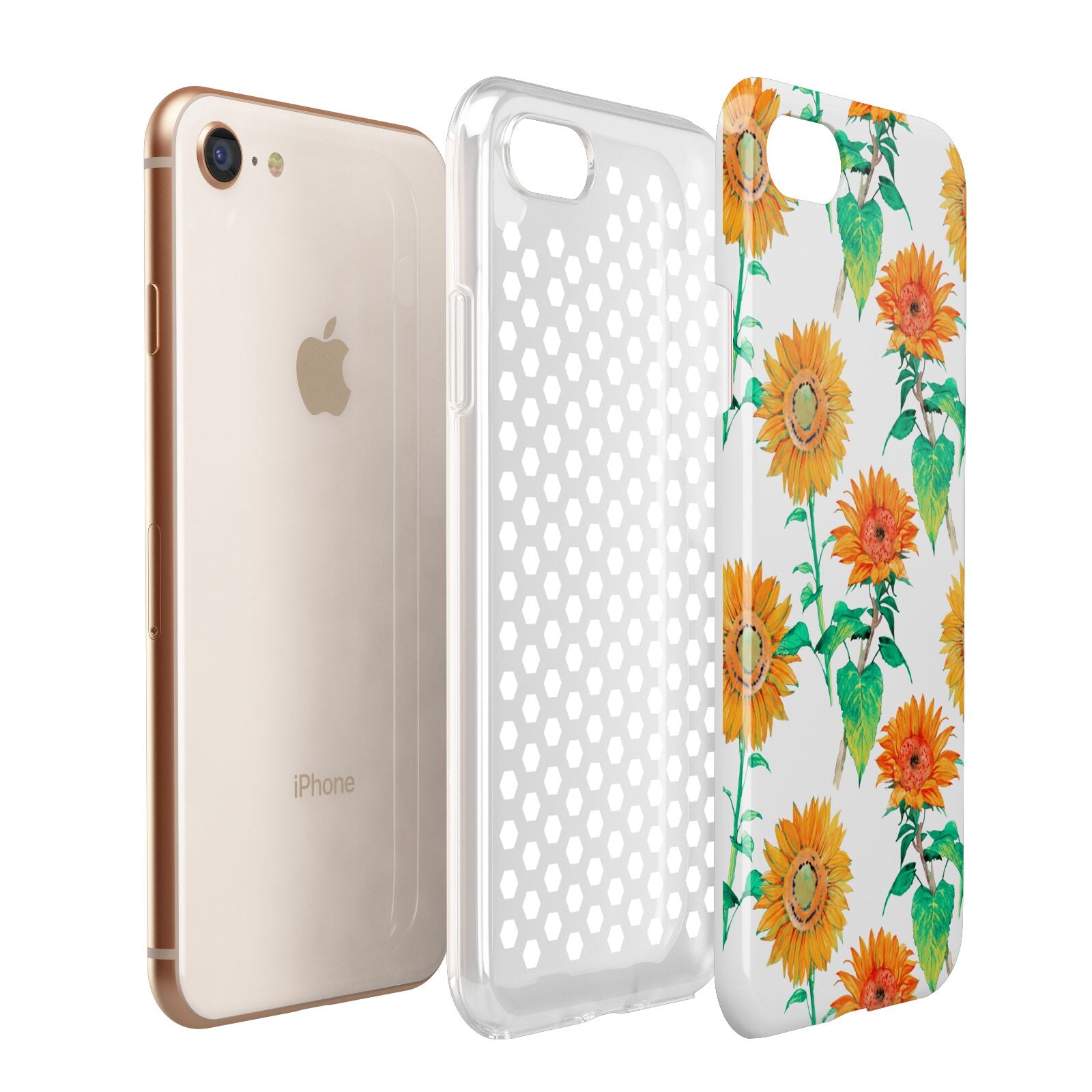 Sunflower Pattern Apple iPhone 7 8 3D Tough Case Expanded View