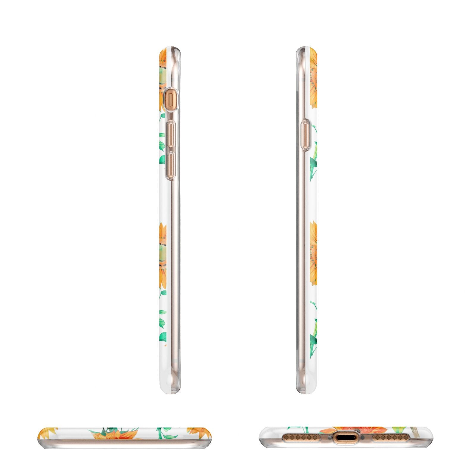 Sunflower Pattern Apple iPhone 7 8 3D Wrap Tough Case Alternative Image Angles