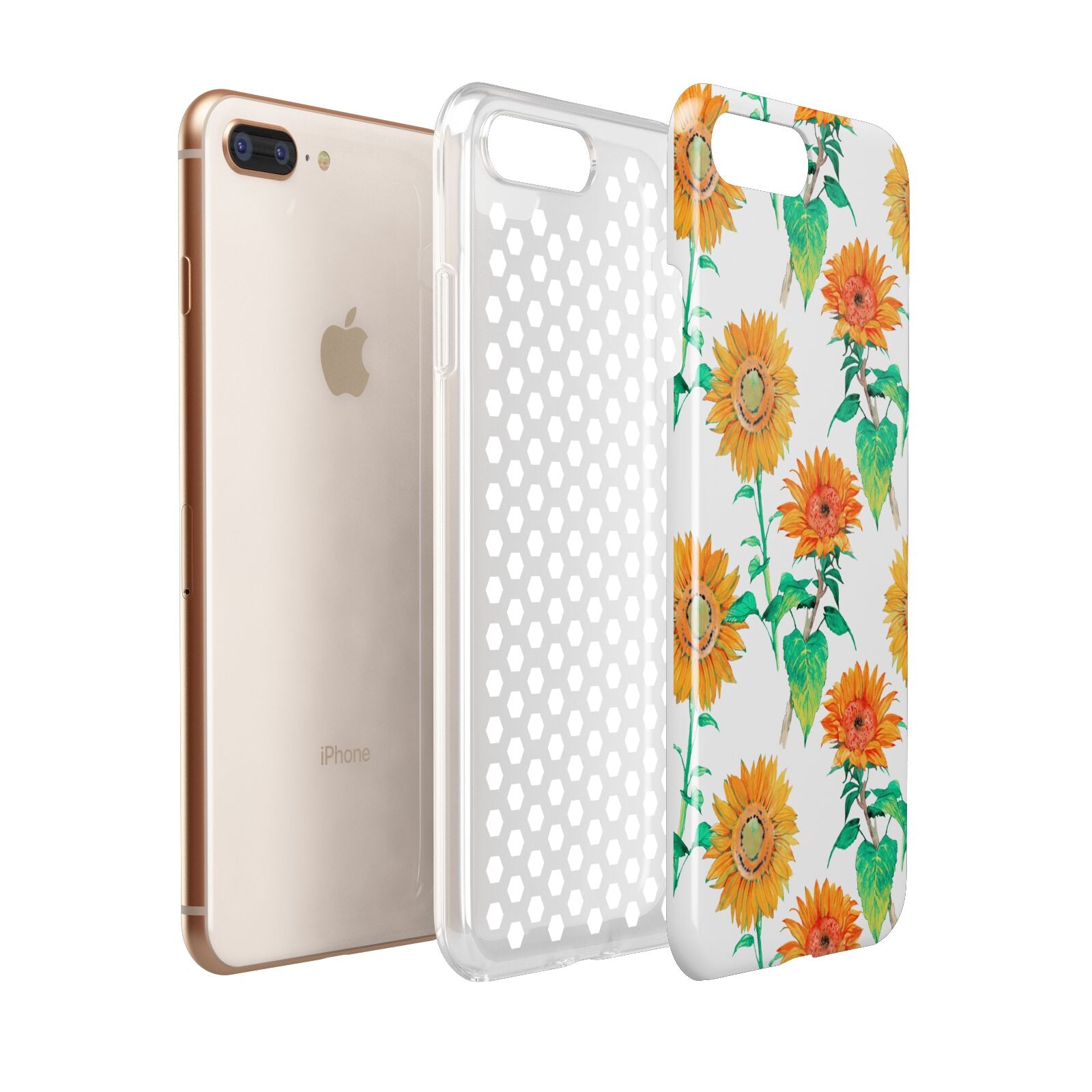 Sunflower Pattern Apple iPhone 7 8 Plus 3D Tough Case Expanded View