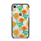 Sunflower Pattern Apple iPhone XR Impact Case Black Edge on Silver Phone