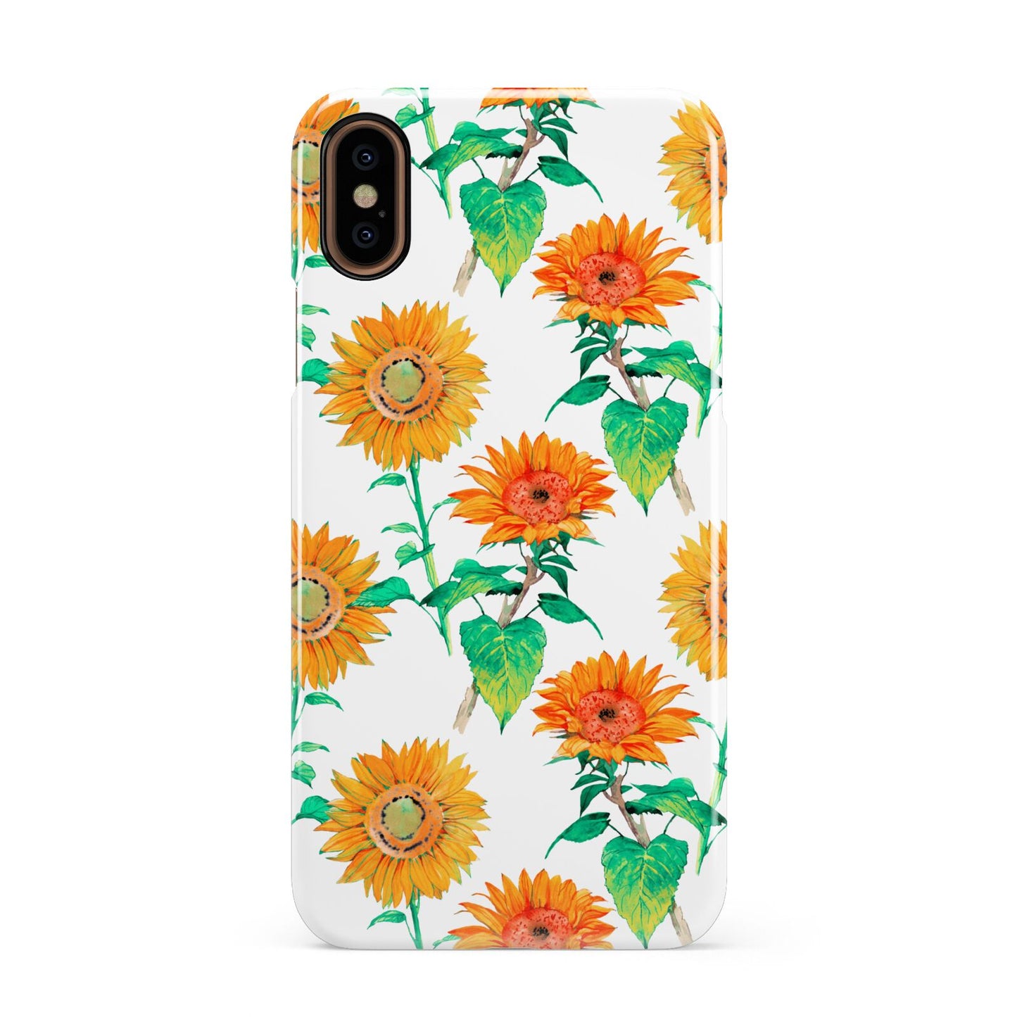Sunflower Pattern Apple iPhone XS 3D Snap Case