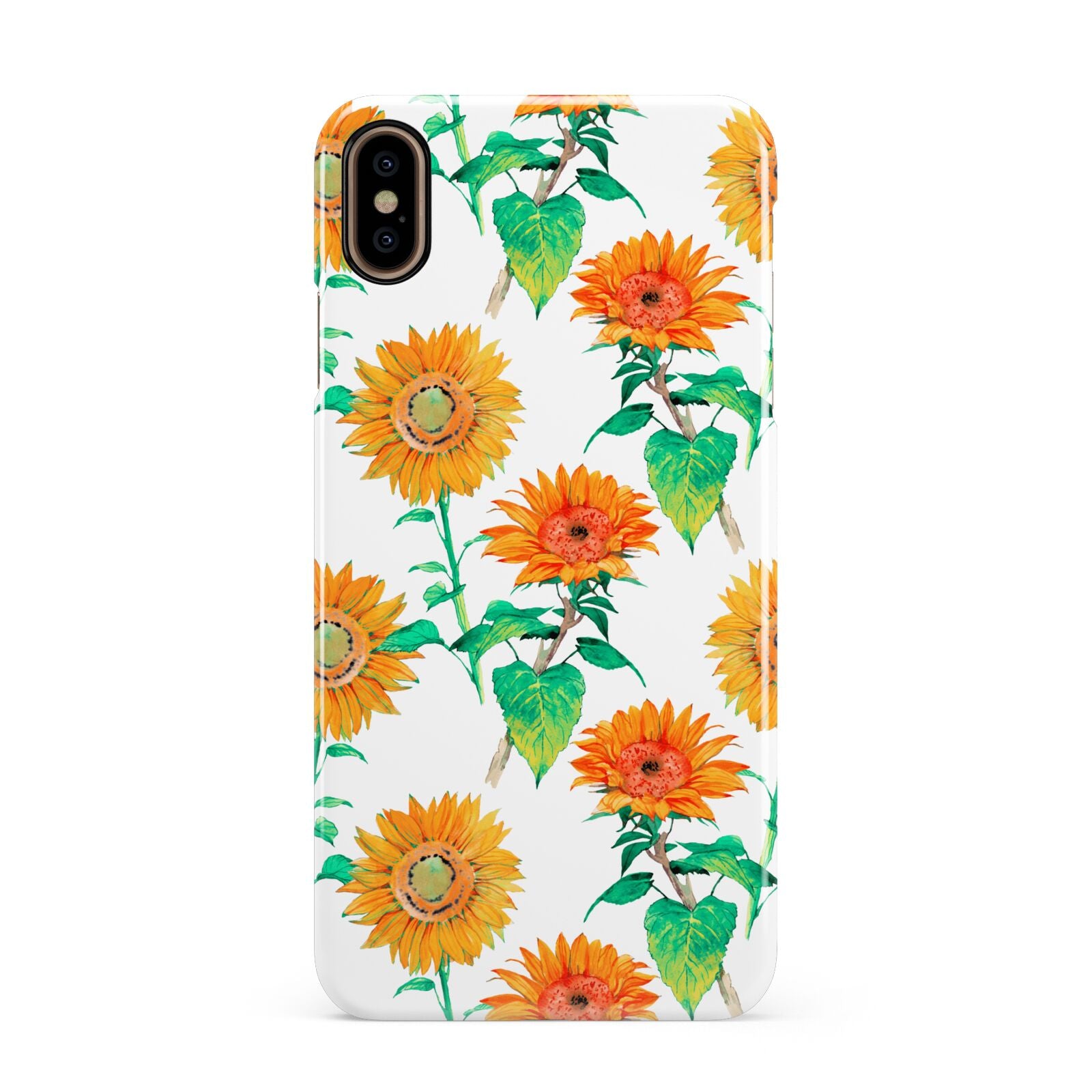 Sunflower Pattern Apple iPhone Xs Max 3D Snap Case