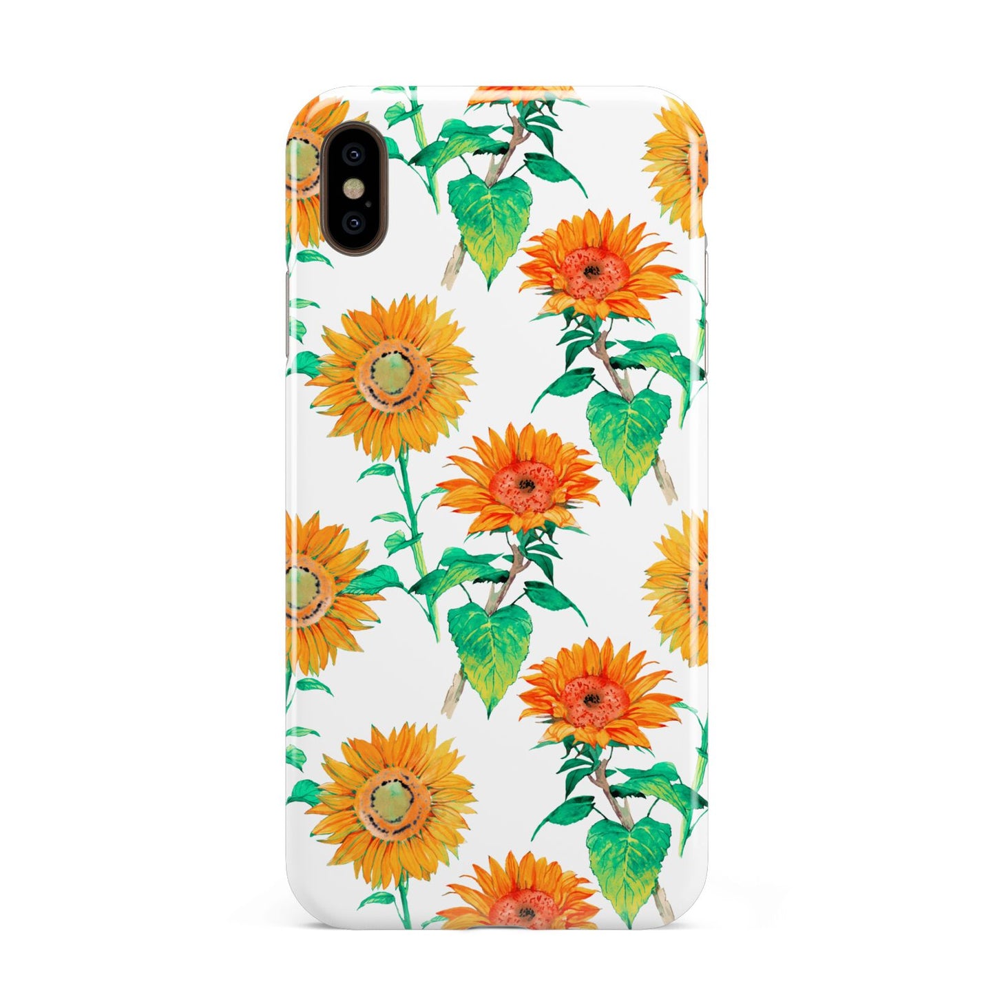 Sunflower Pattern Apple iPhone Xs Max 3D Tough Case