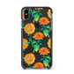 Sunflower Pattern Apple iPhone Xs Max Impact Case Black Edge on Black Phone