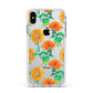 Sunflower Pattern Apple iPhone Xs Max Impact Case White Edge on Silver Phone