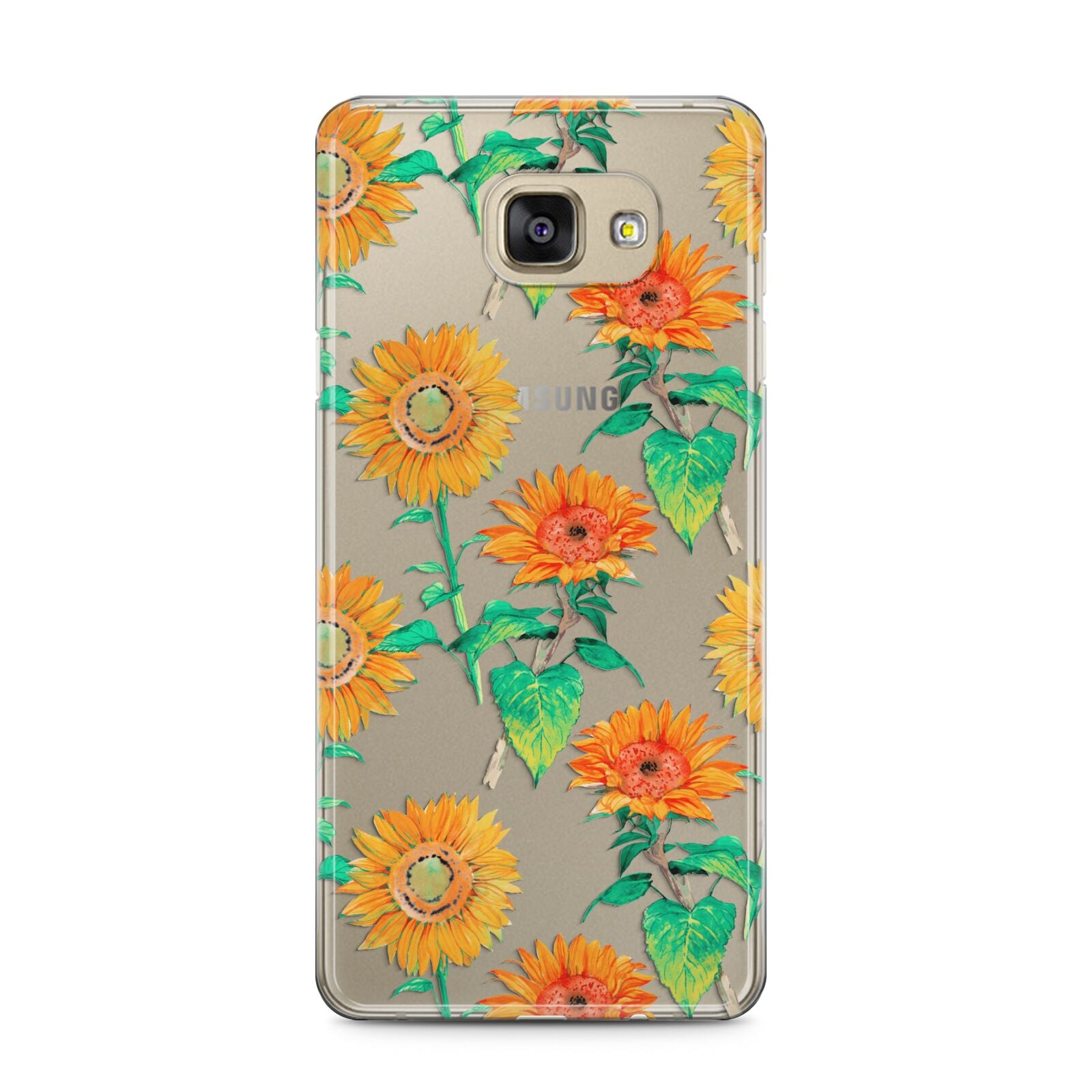 Sunflower Pattern Samsung Galaxy A5 2016 Case on gold phone