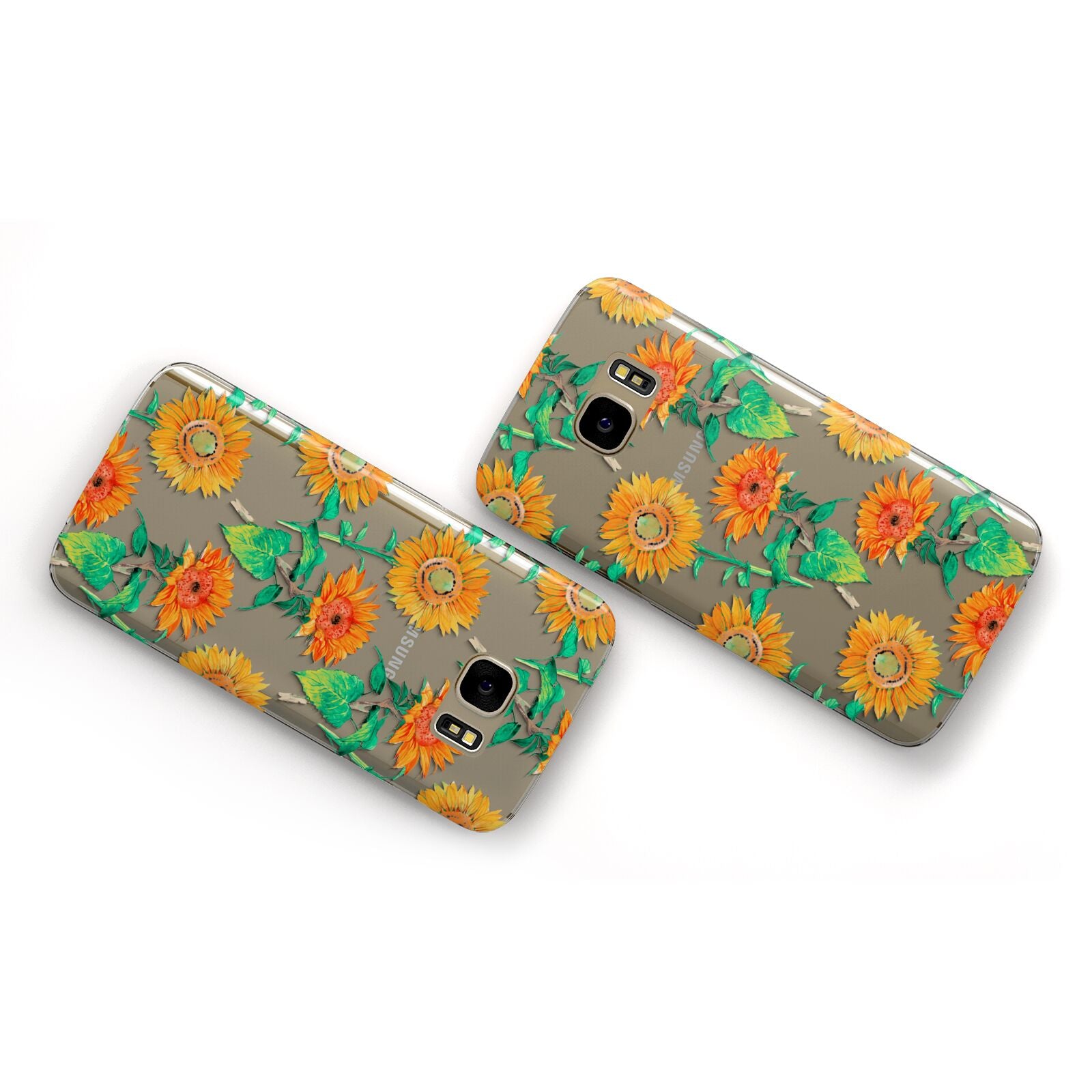 Sunflower Pattern Samsung Galaxy Case Flat Overview
