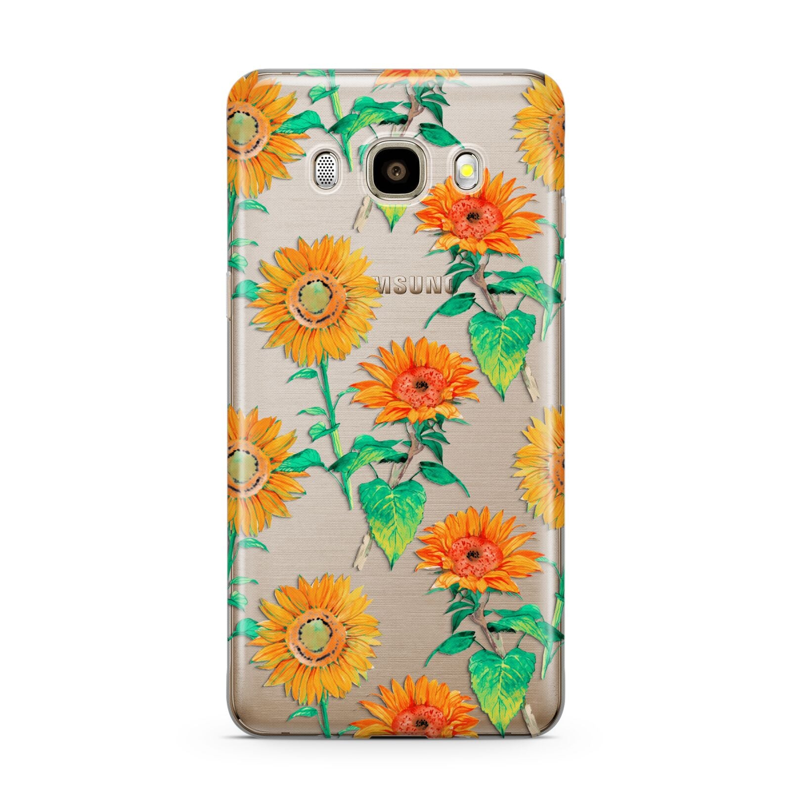 Sunflower Pattern Samsung Galaxy J7 2016 Case on gold phone