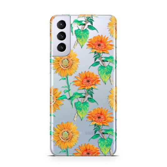Sunflower Pattern Samsung S21 Plus Phone Case