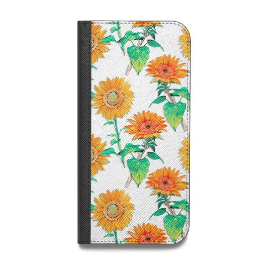 Sunflower Pattern Vegan Leather Flip iPhone Case