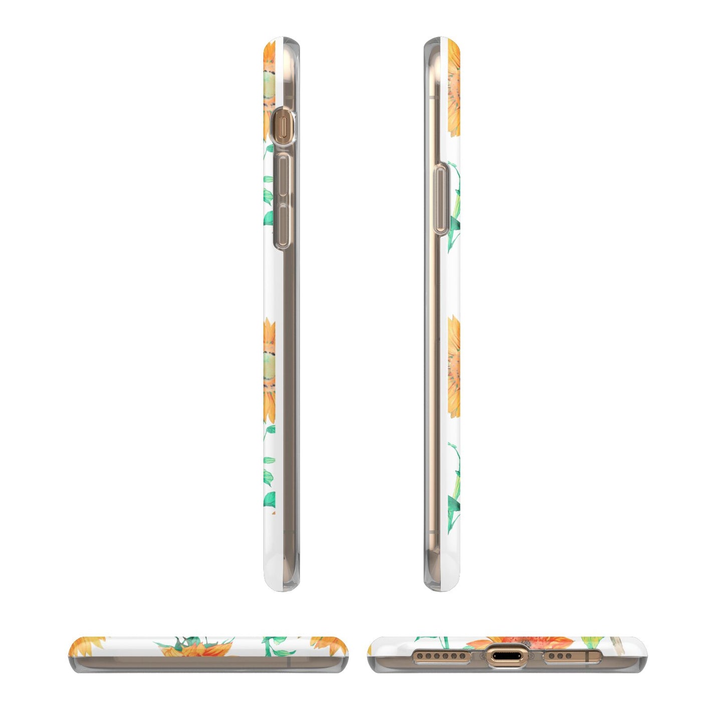 Sunflower Pattern iPhone 11 3D Tough Case Angle Images