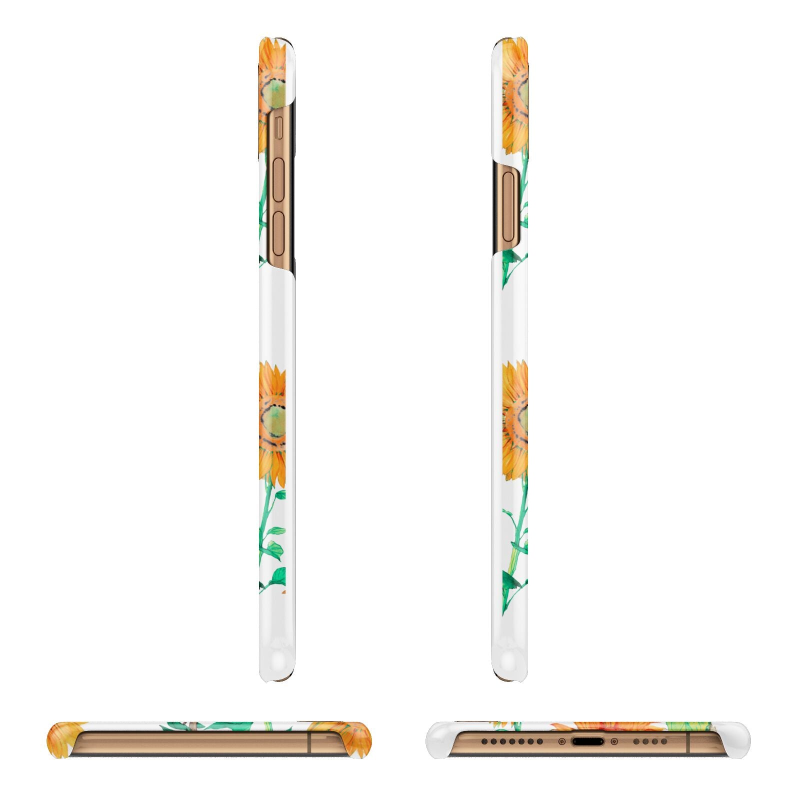 Sunflower Pattern iPhone 11 Pro Max 3D Snap Case Angle Images