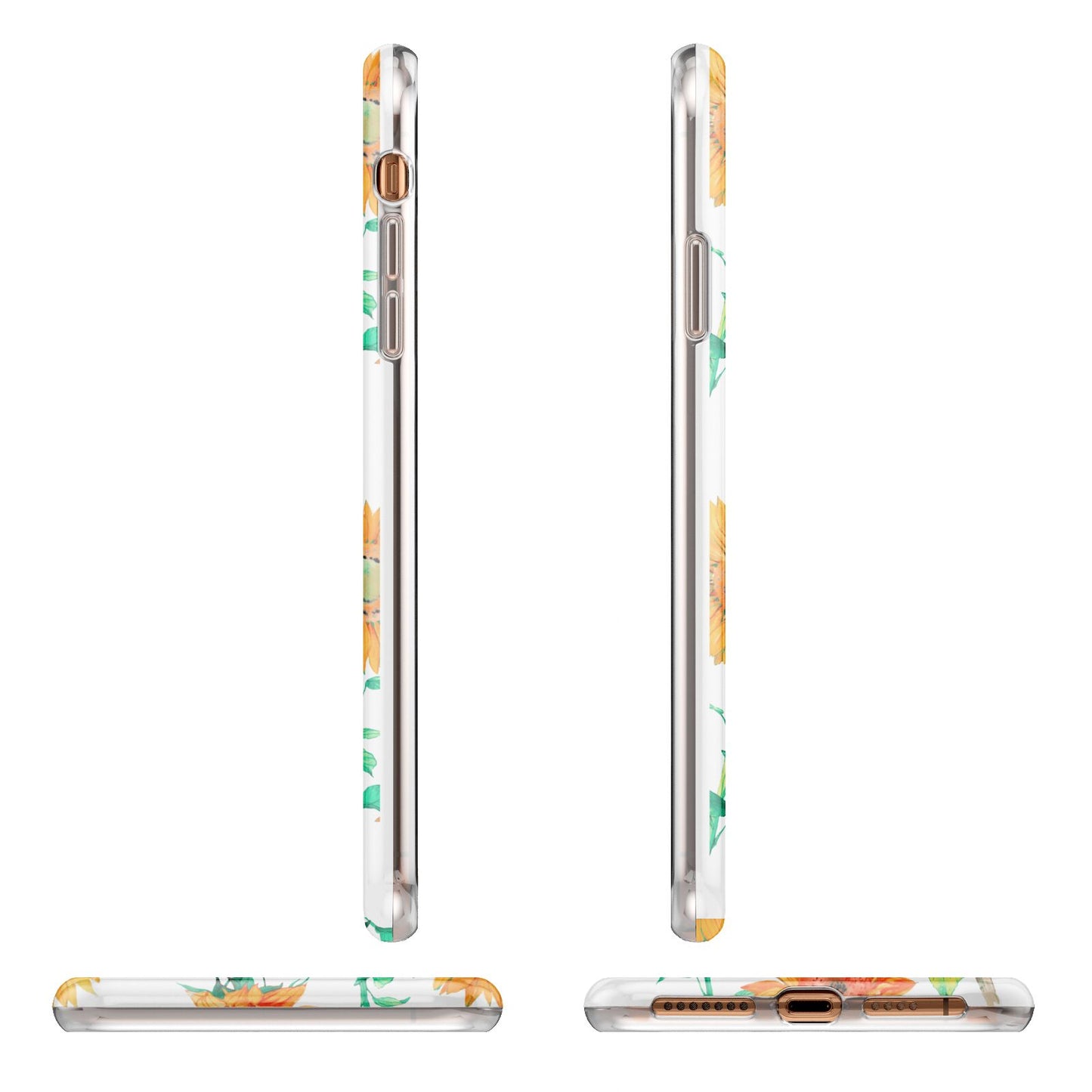 Sunflower Pattern iPhone 11 Pro Max 3D Tough Case Angle Images