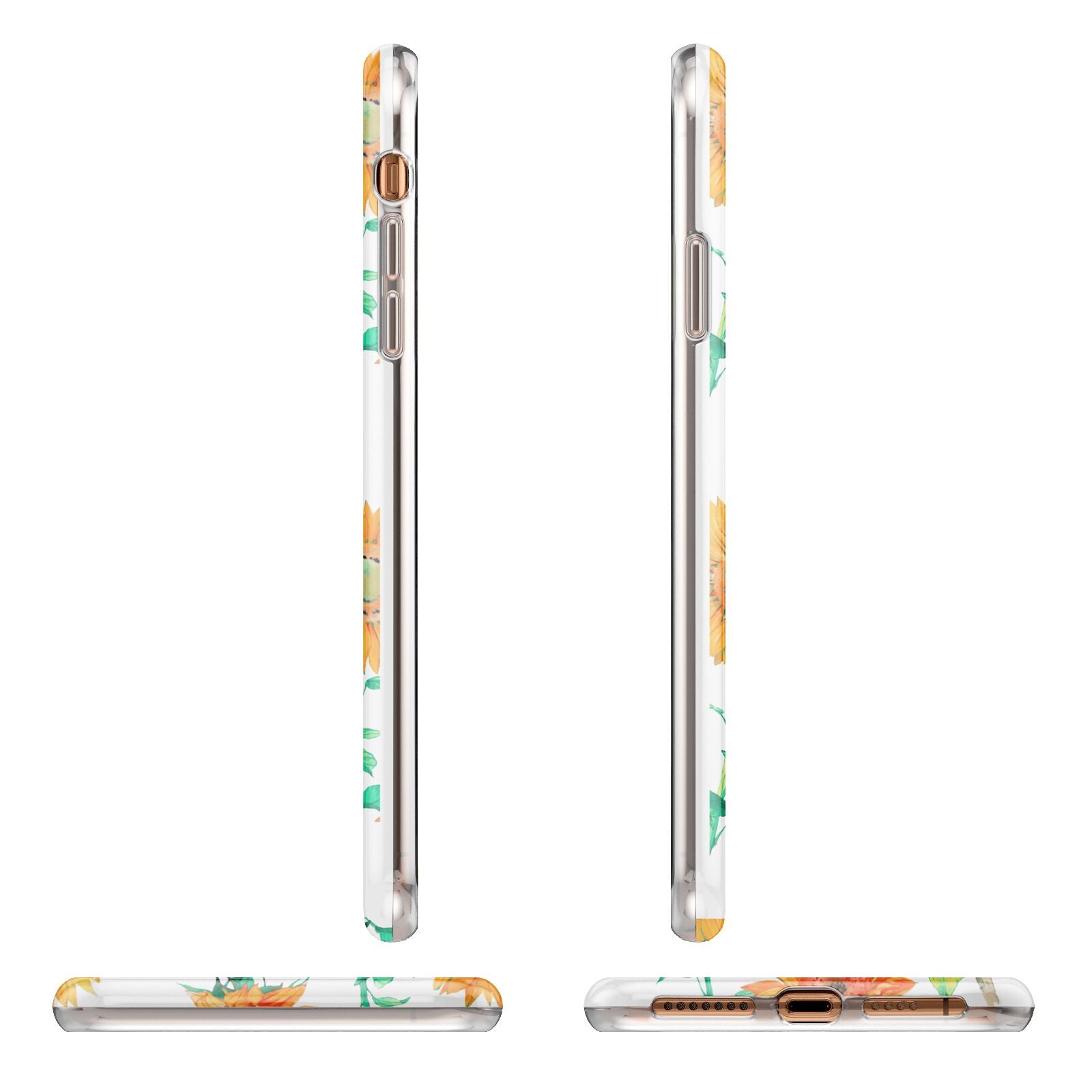 Sunflower Pattern iPhone 11 Pro Max 3D Tough Case Angle Images