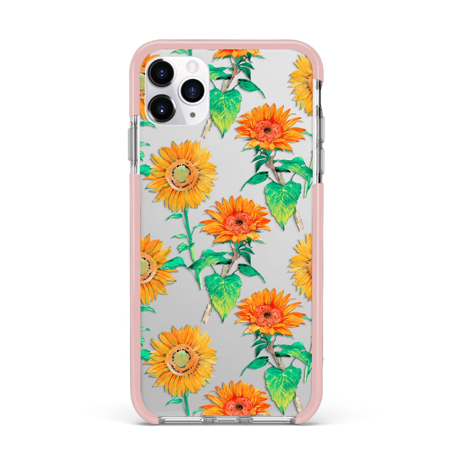 Sunflower Pattern iPhone 11 Pro Max Impact Pink Edge Case