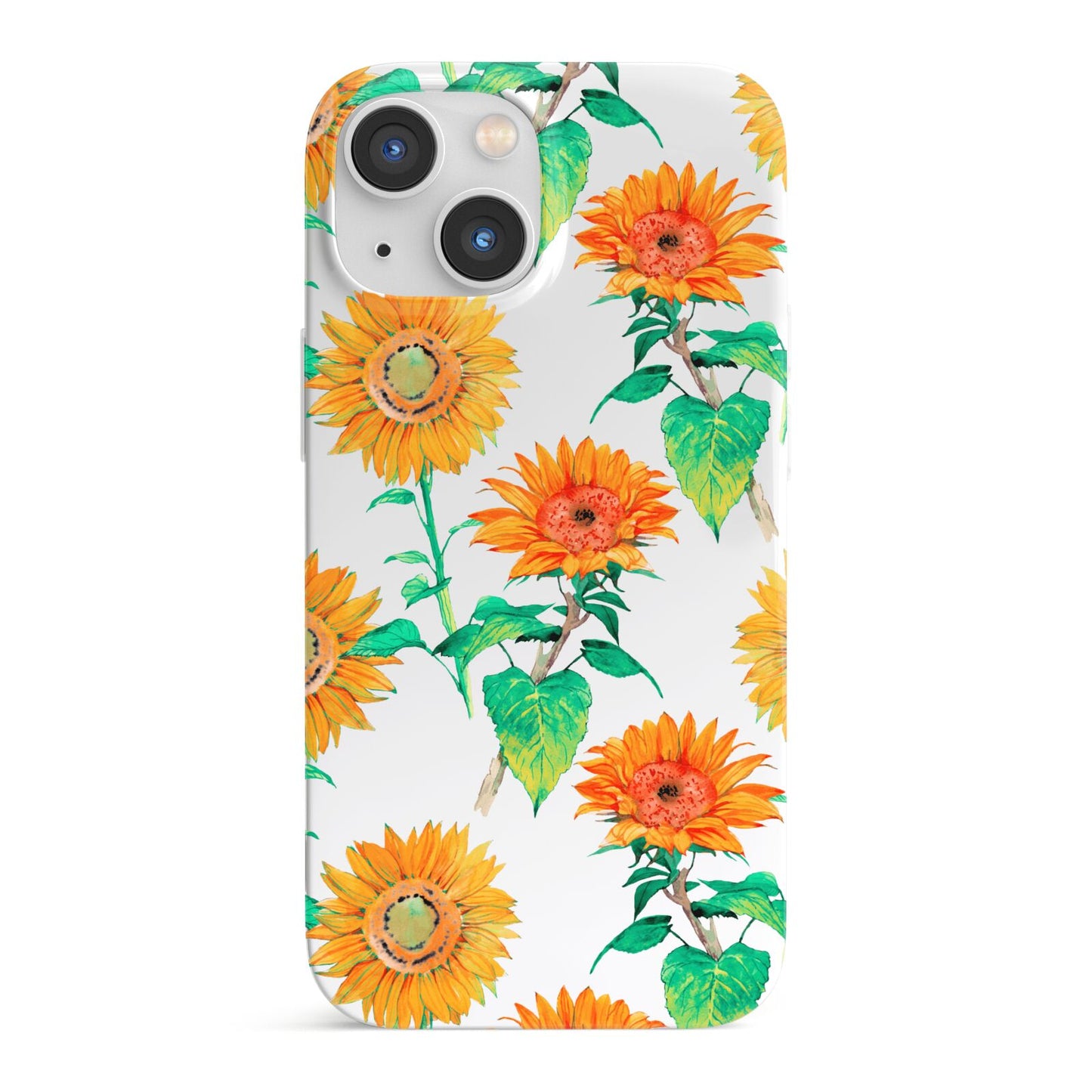 Sunflower Pattern iPhone 13 Mini Full Wrap 3D Snap Case