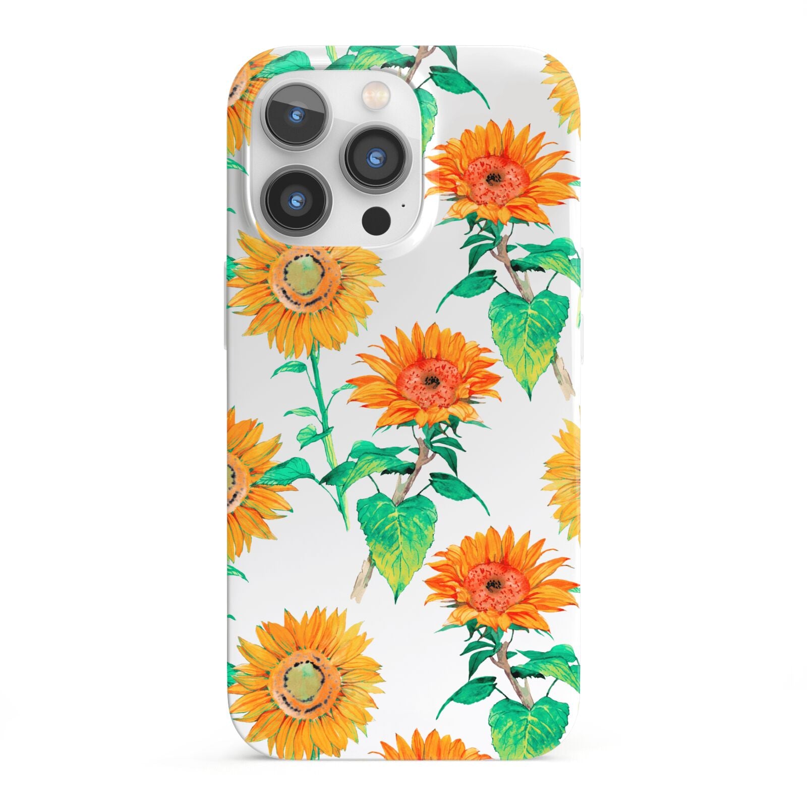 Sunflower Pattern iPhone 13 Pro Full Wrap 3D Snap Case