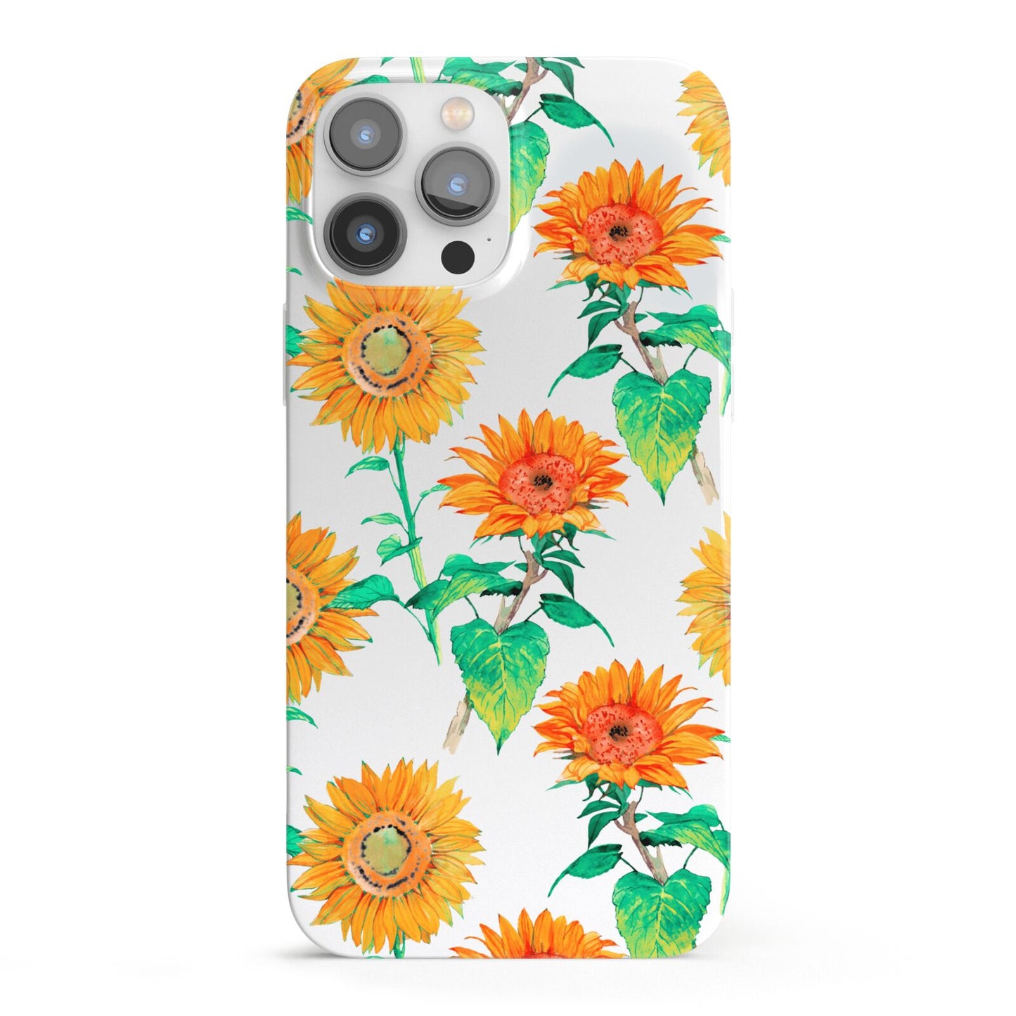 Sunflower Pattern iPhone 13 Pro Max Full Wrap 3D Snap Case