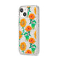 Sunflower Pattern iPhone 14 Clear Tough Case Starlight Angled Image