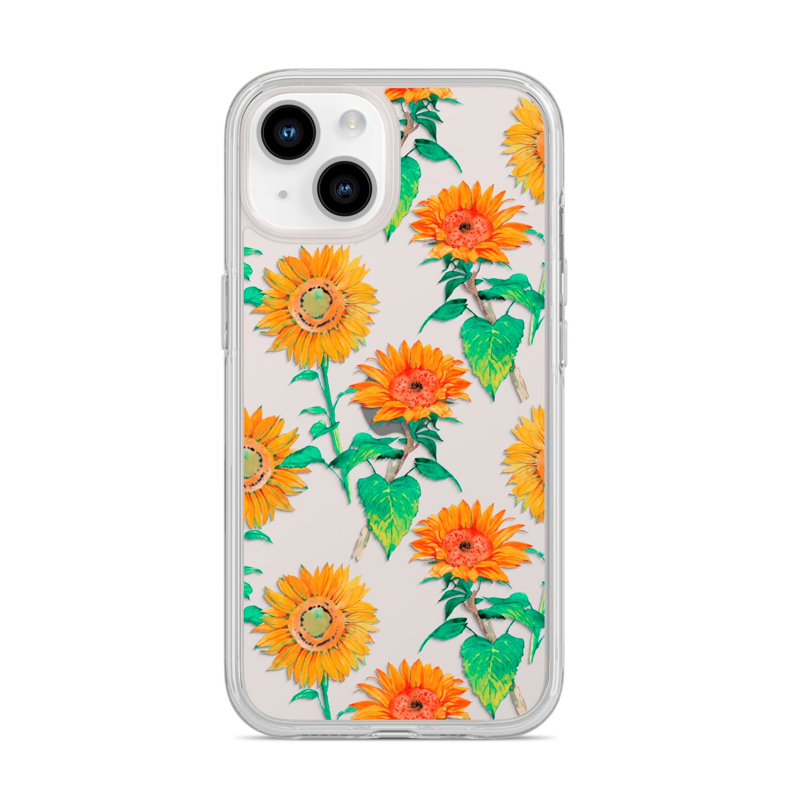 Sunflower Pattern iPhone 14 Clear Tough Case Starlight