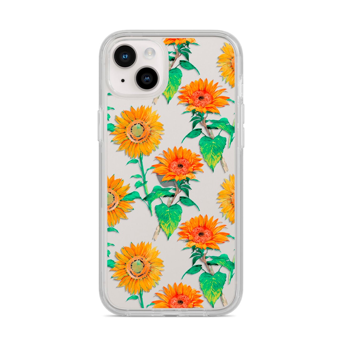 Sunflower Pattern iPhone 14 Plus Clear Tough Case Starlight