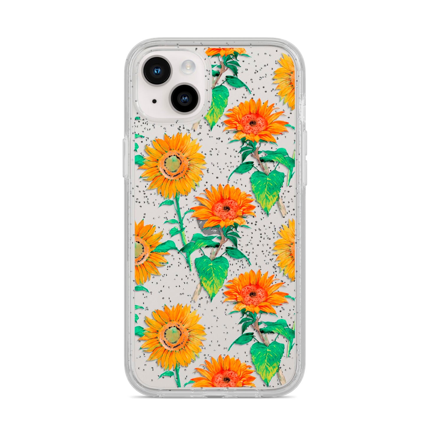 Sunflower Pattern iPhone 14 Plus Glitter Tough Case Starlight