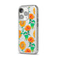 Sunflower Pattern iPhone 14 Pro Glitter Tough Case Silver Angled Image