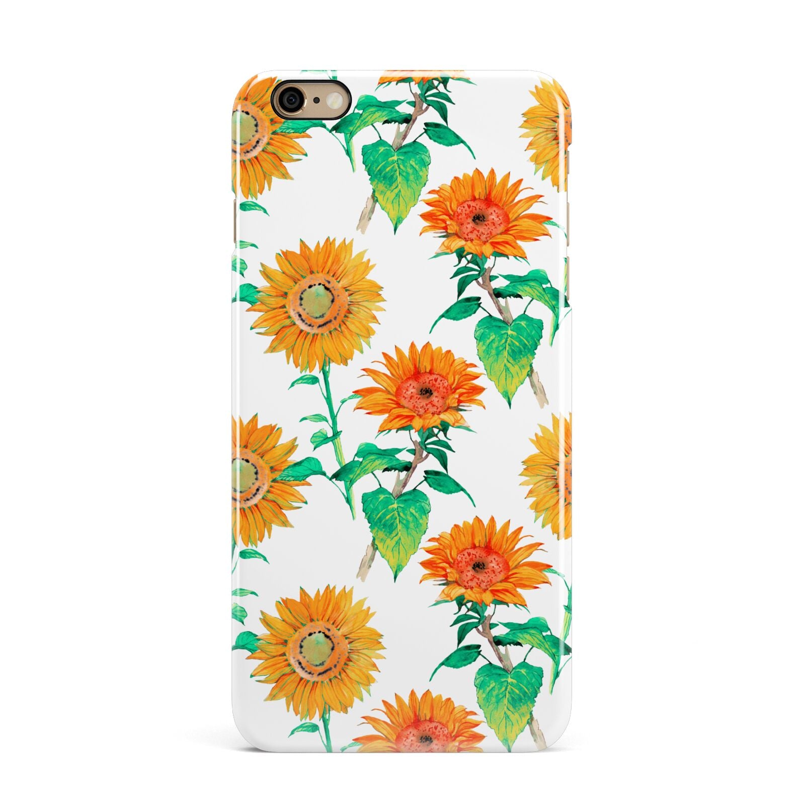 Sunflower Pattern iPhone 6 Plus 3D Snap Case on Gold Phone