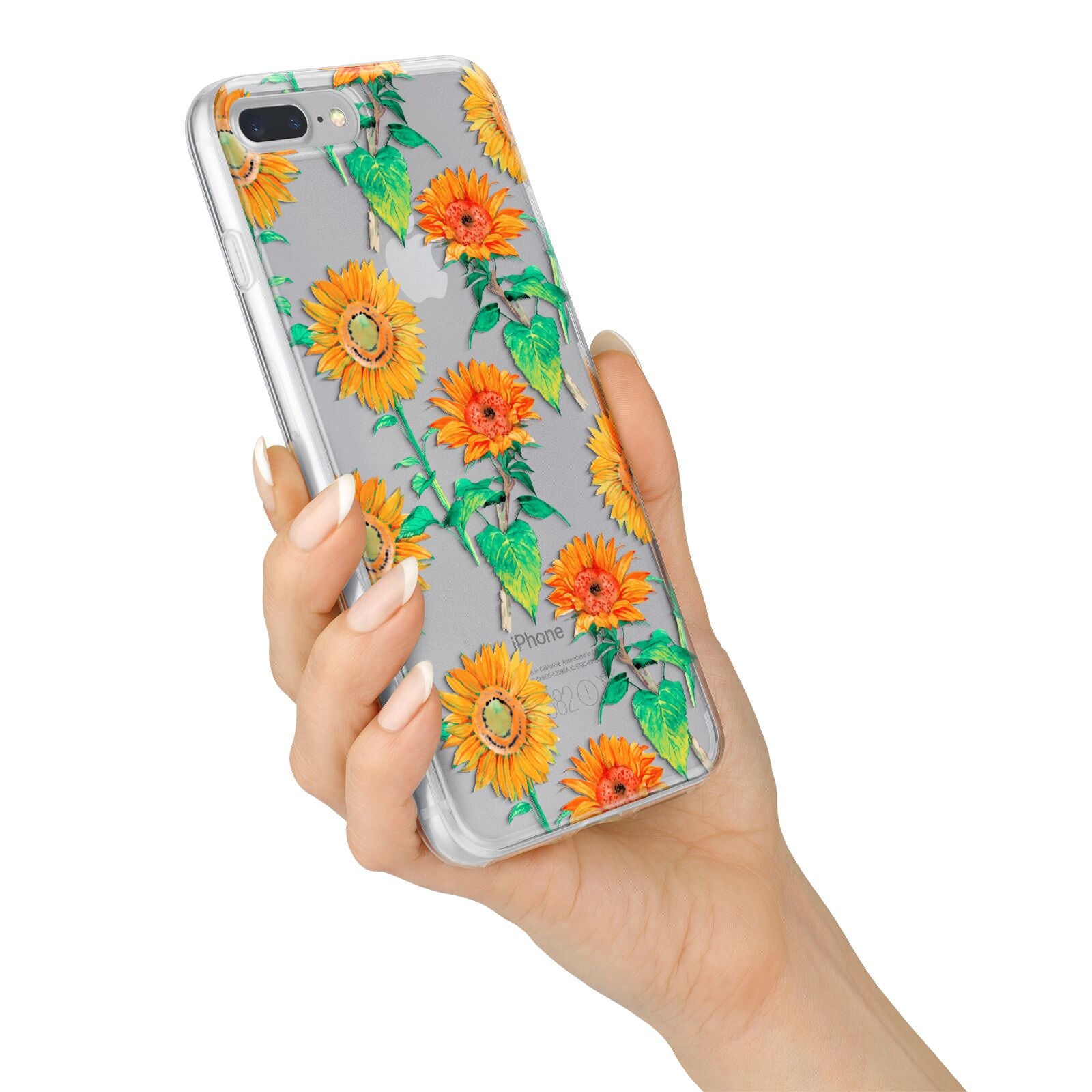 Sunflower Pattern iPhone 7 Plus Bumper Case on Silver iPhone Alternative Image