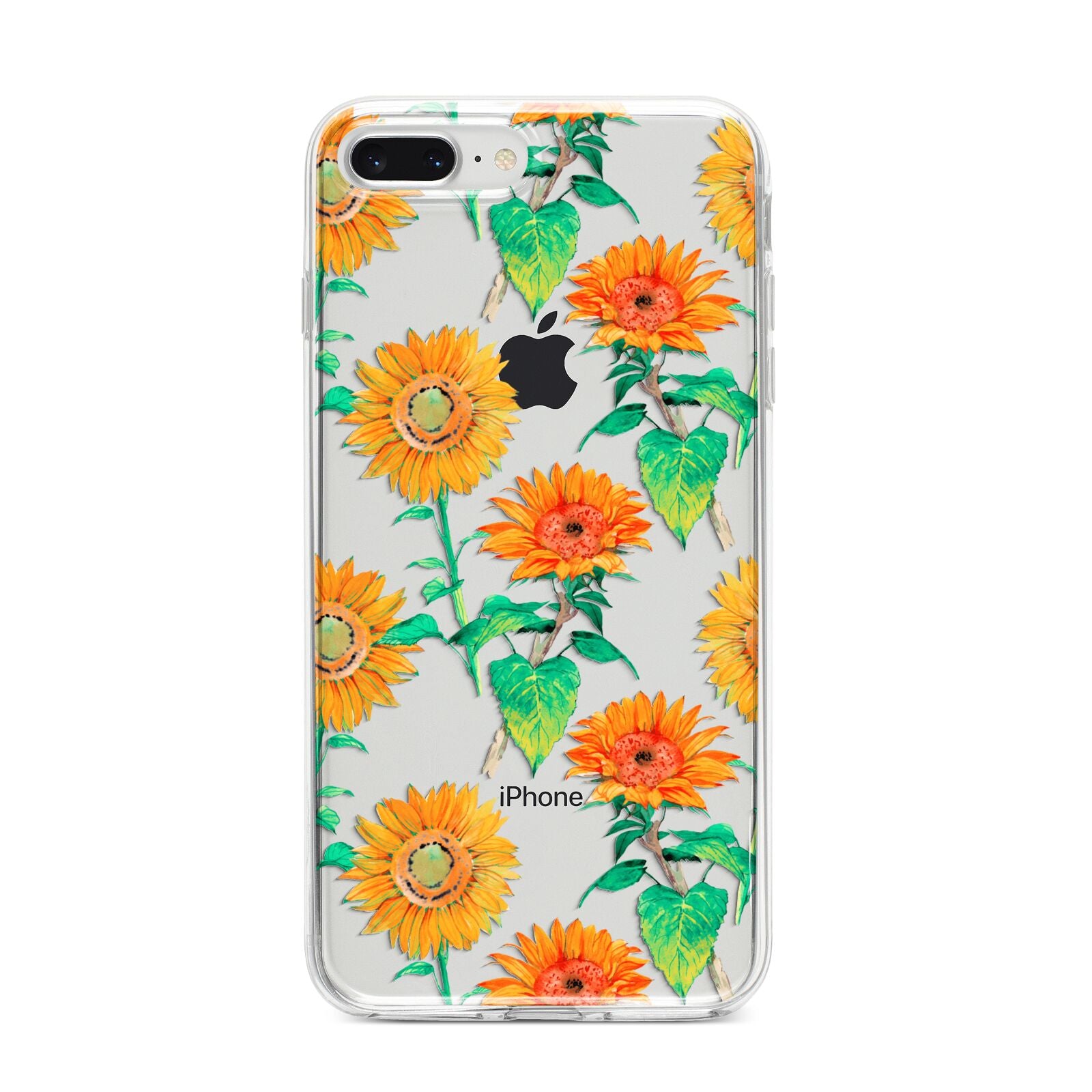Sunflower Pattern iPhone 8 Plus Bumper Case on Silver iPhone