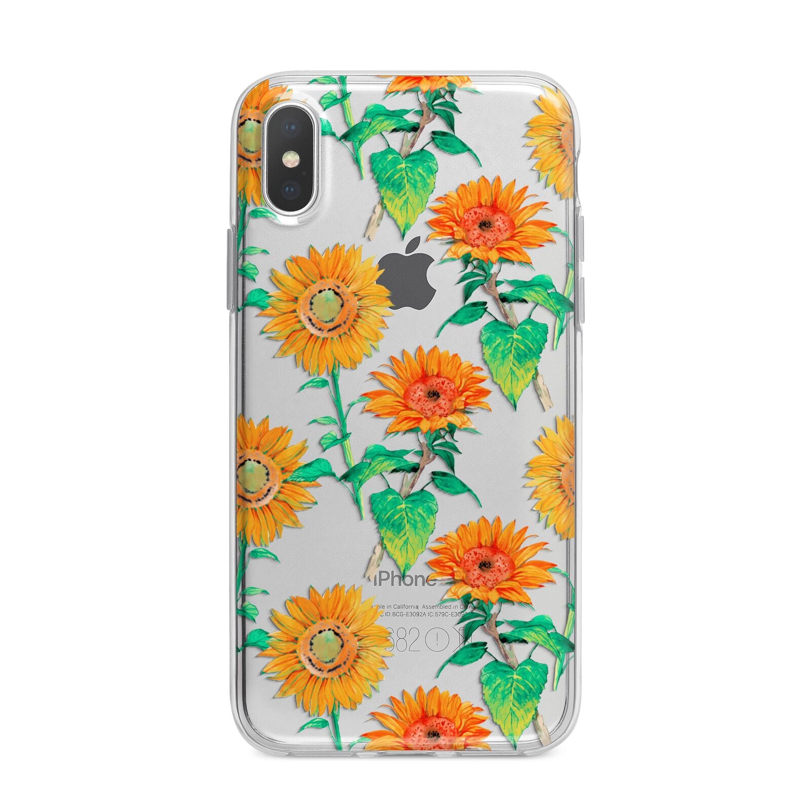 Sunflower Pattern iPhone X Bumper Case on Silver iPhone Alternative Image 1