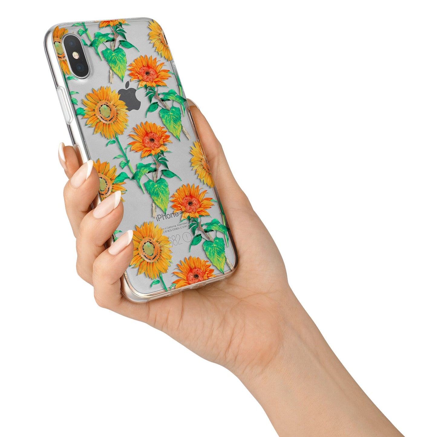 Sunflower Pattern iPhone X Bumper Case on Silver iPhone Alternative Image 2