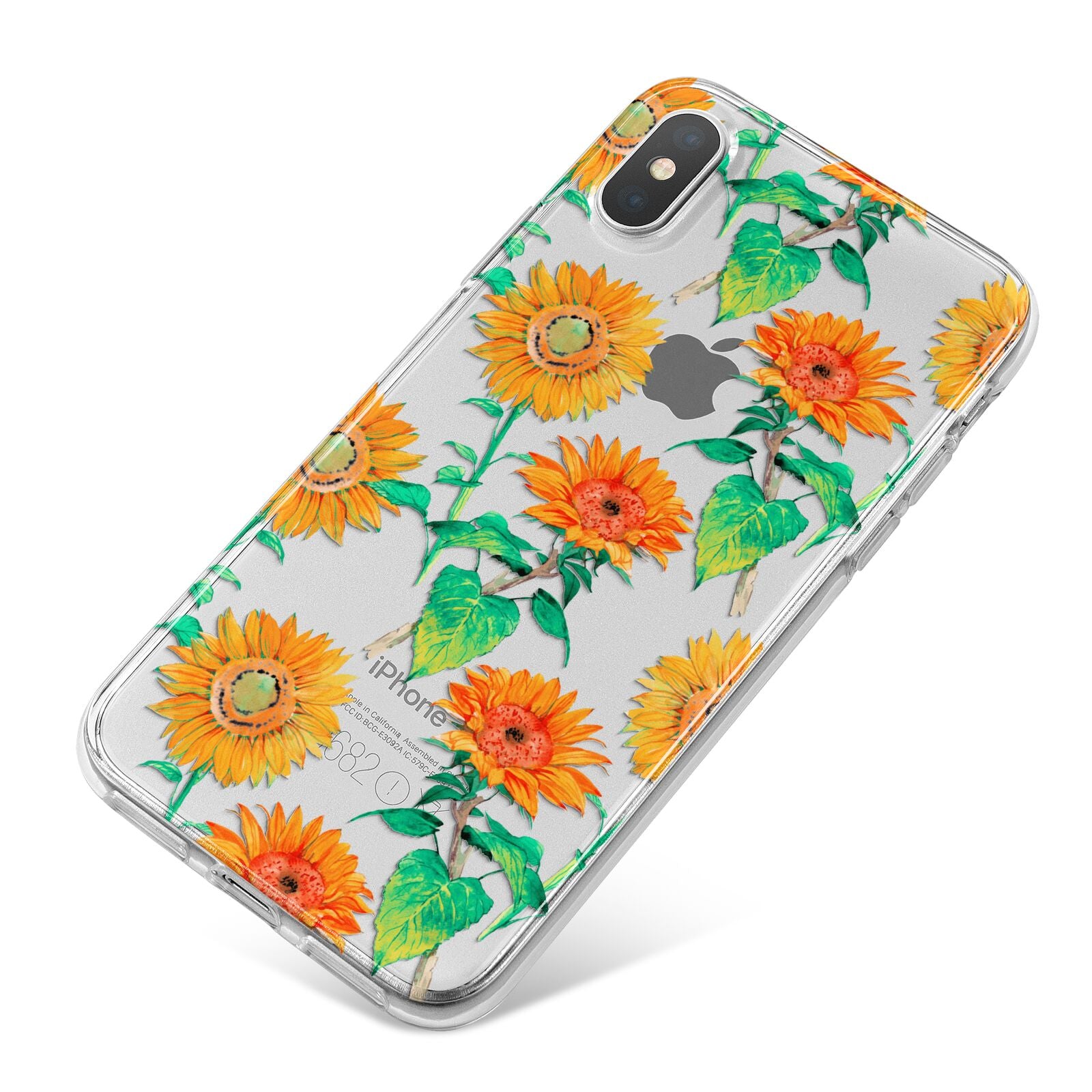 Sunflower Pattern iPhone X Bumper Case on Silver iPhone