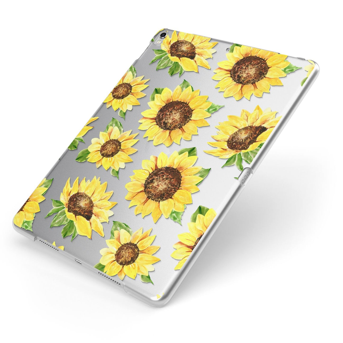 Sunflowers Apple iPad Case on Silver iPad Side View