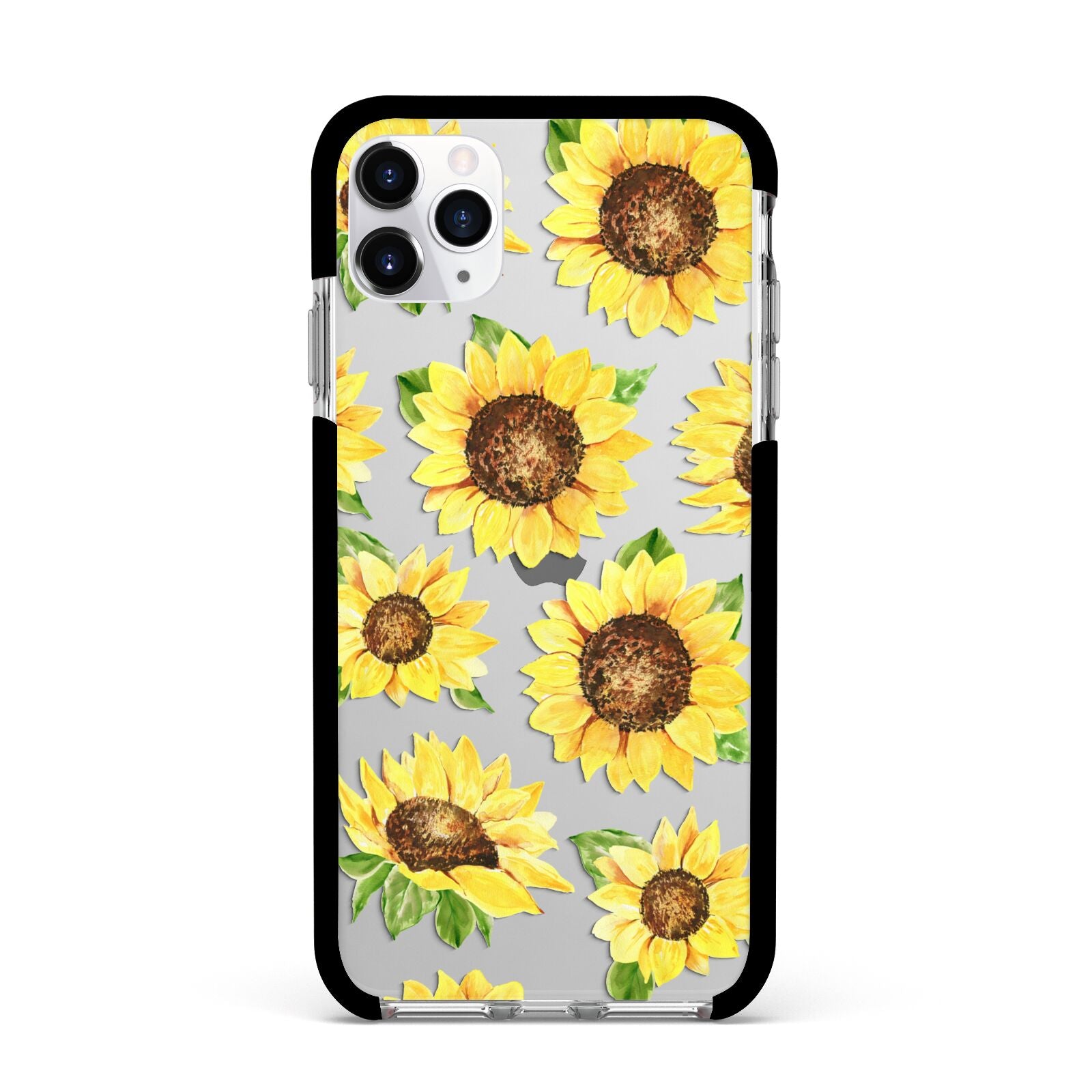 Sunflowers Apple iPhone 11 Pro Max in Silver with Black Impact Case