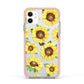 Sunflowers Apple iPhone 11 in White with Pink Impact Case