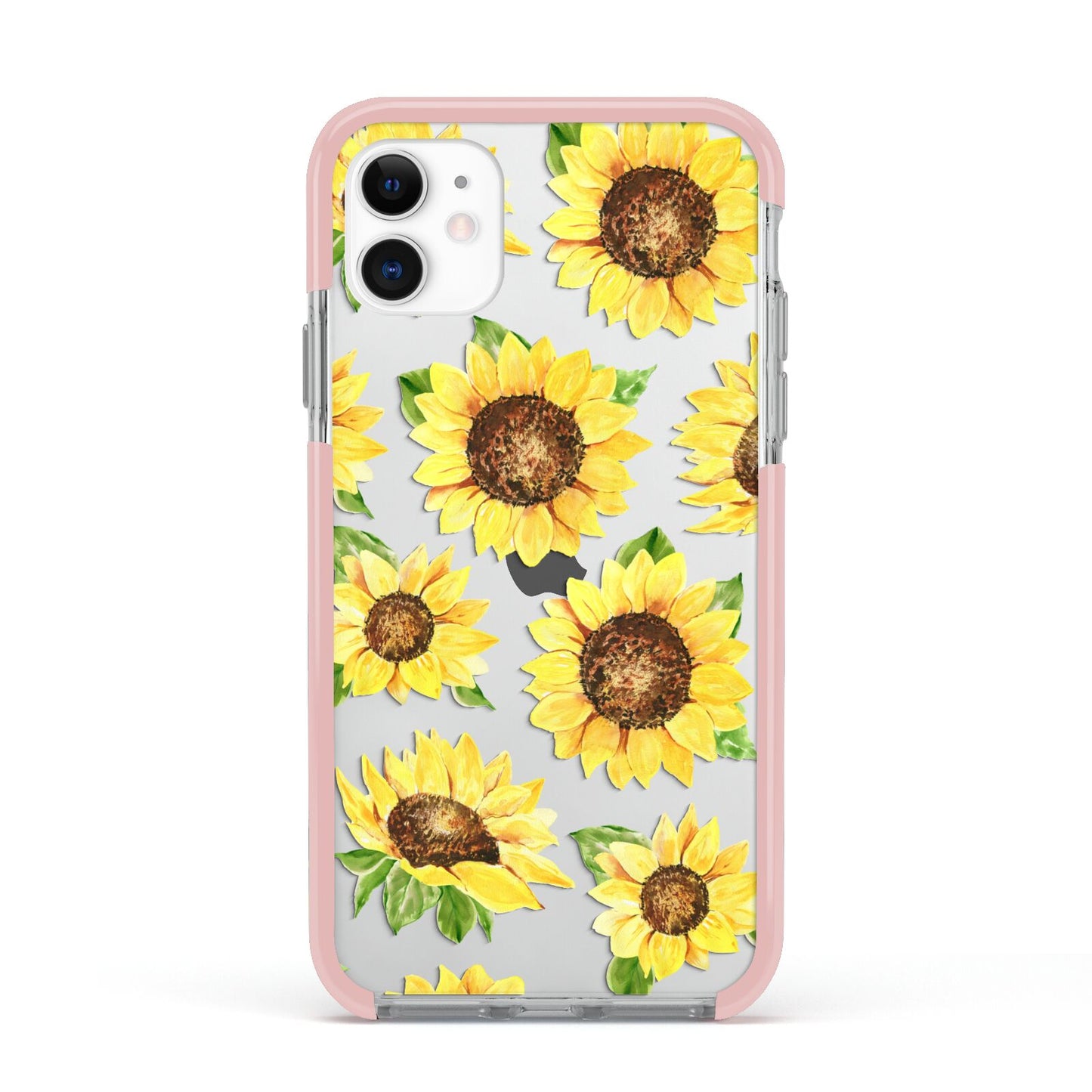 Sunflowers Apple iPhone 11 in White with Pink Impact Case