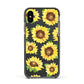 Sunflowers Apple iPhone Xs Impact Case Black Edge on Black Phone