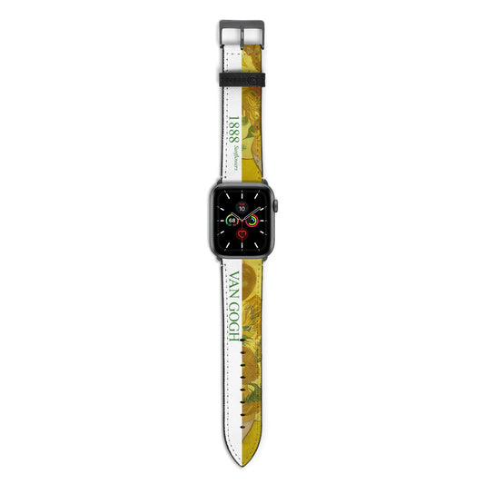 Sunflowers By Van Gogh Apple Watch Strap with Space Grey Hardware