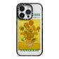 Sunflowers By Van Gogh iPhone 14 Pro Black Impact Case on Silver phone