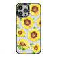 Sunflowers iPhone 13 Pro Max Black Impact Case on Silver phone