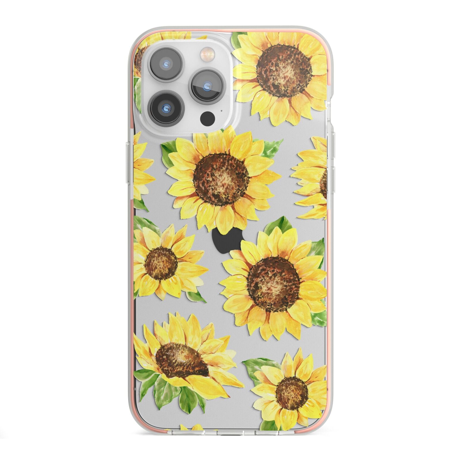 Sunflowers iPhone 13 Pro Max TPU Impact Case with Pink Edges