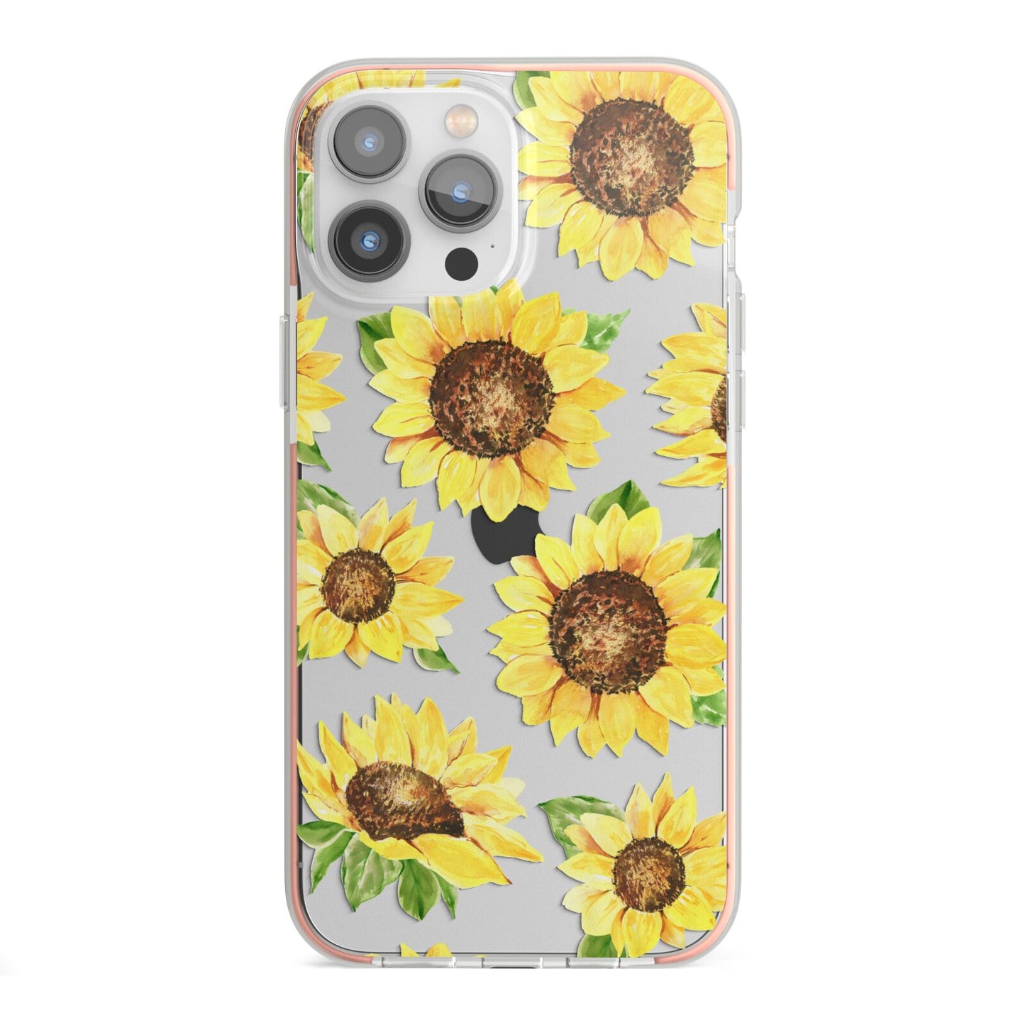 Sunflowers iPhone 13 Pro Max TPU Impact Case with Pink Edges