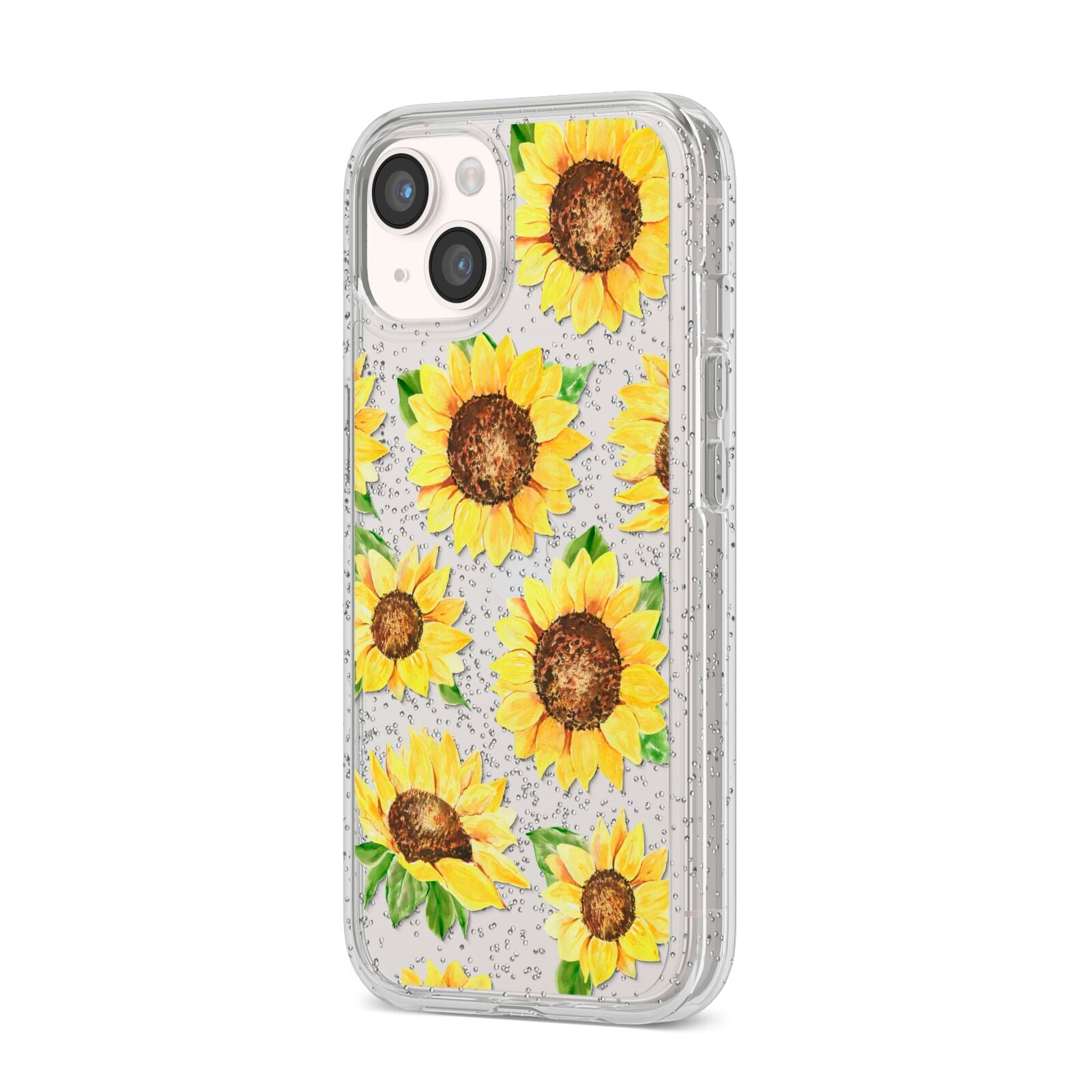 Sunflowers iPhone 14 Glitter Tough Case Starlight Angled Image