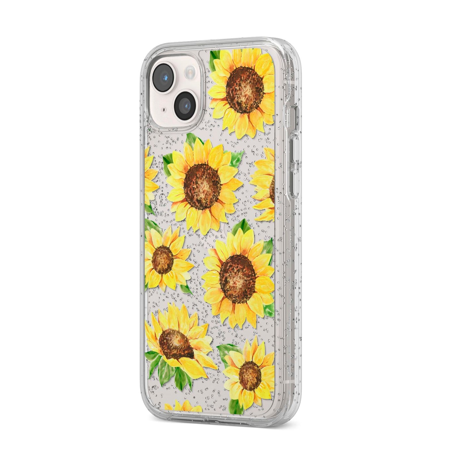 Sunflowers iPhone 14 Plus Glitter Tough Case Starlight Angled Image